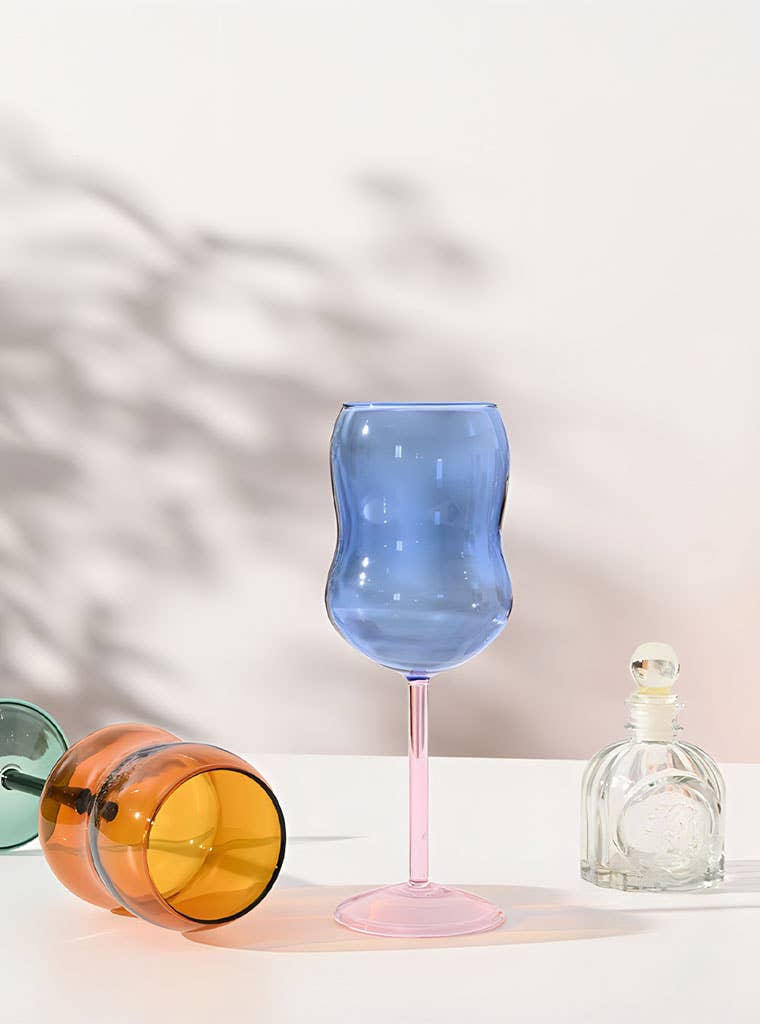 "Bubble" Coloured Wine Glass